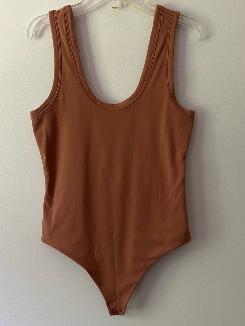 Nuuds Bodysuit Tank Top Medium Brown Thong Back
